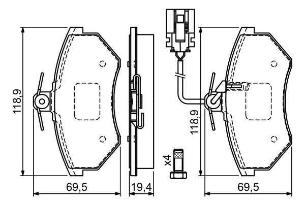 Kit de plaquettes de frein, frein à disque BOSCH 0 986 460 948