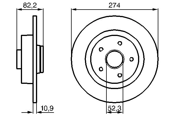 BOSCH 0 986 478 744 — Гальмівний диск