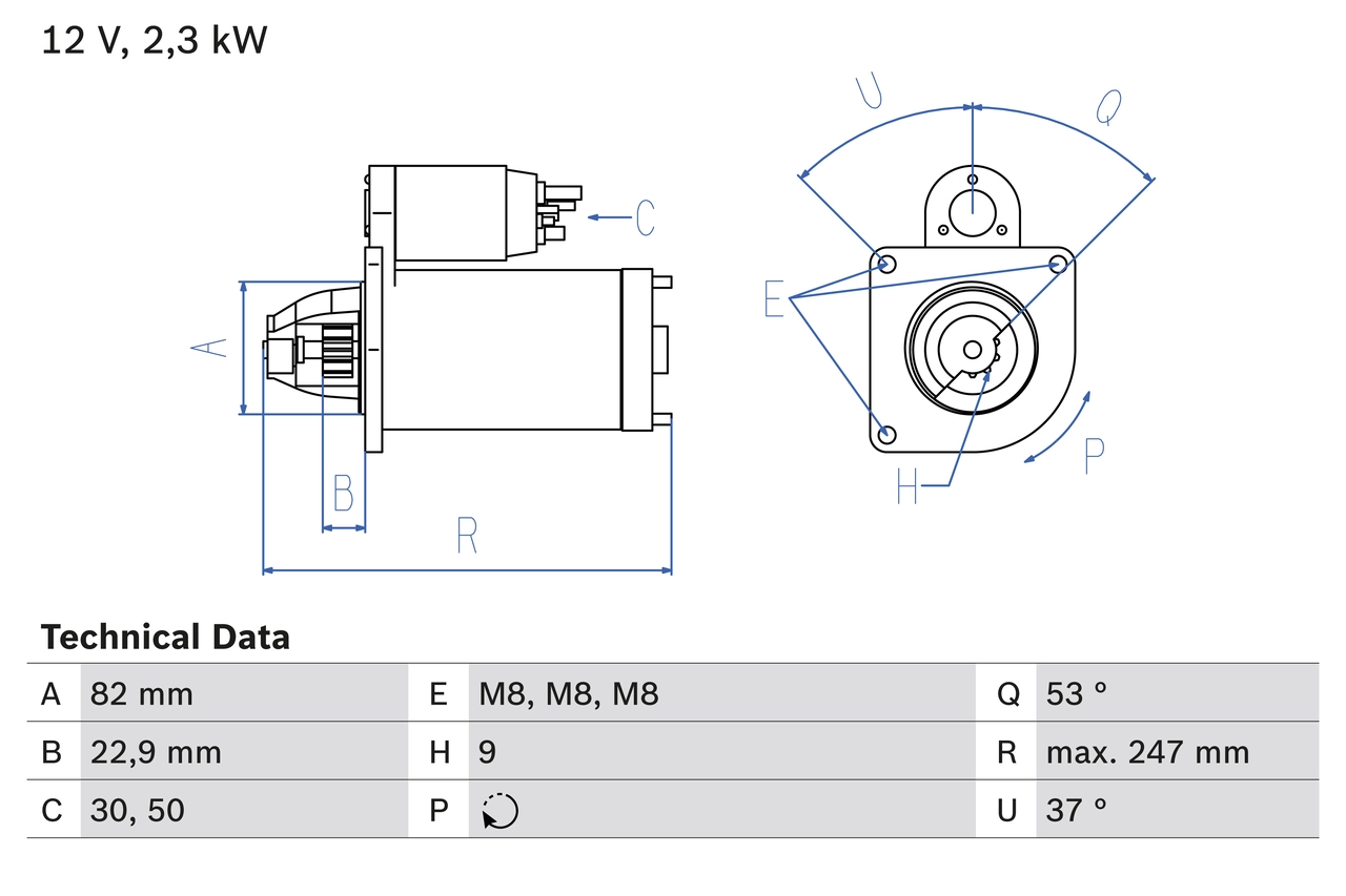 Démarreur BOSCH 0 986 018 960
