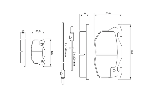 Kit de plaquettes de frein, frein à disque BOSCH 0 986 461 763