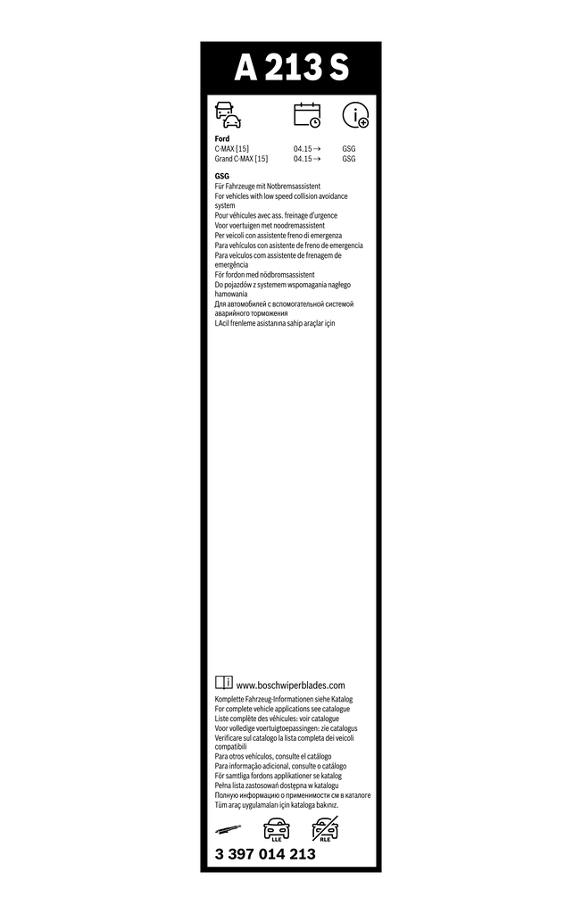 Balai d'essuie-glace BOSCH 3 397 014 213