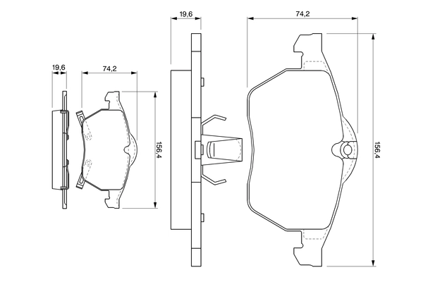 Kit de plaquettes de frein, frein à disque BOSCH 0 986 424 488