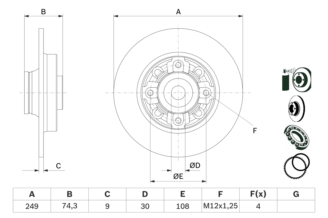 Disque de frein BOSCH 0 986 479 400