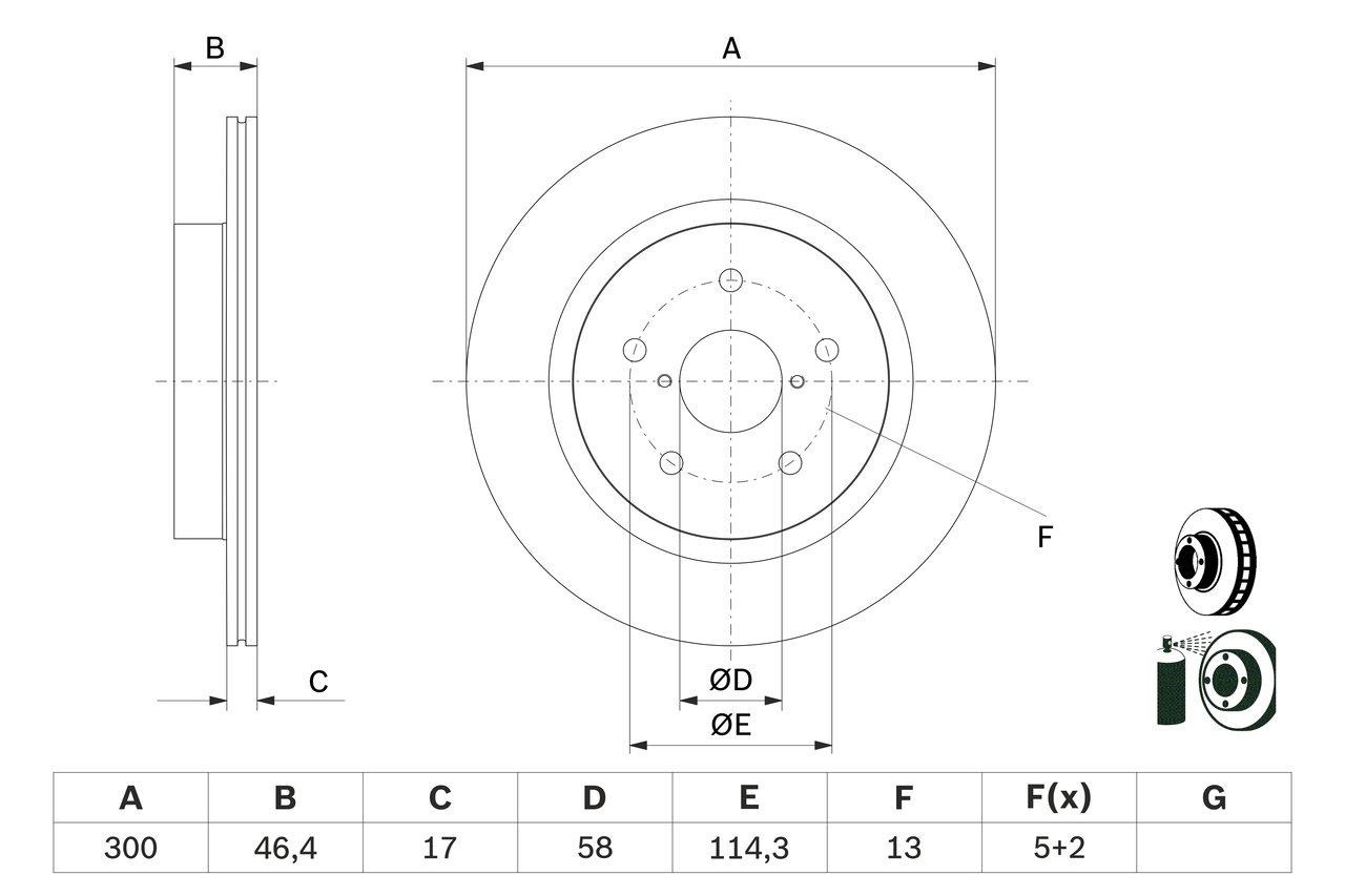 BOSCH 0986479D64 — Диск гальмівний