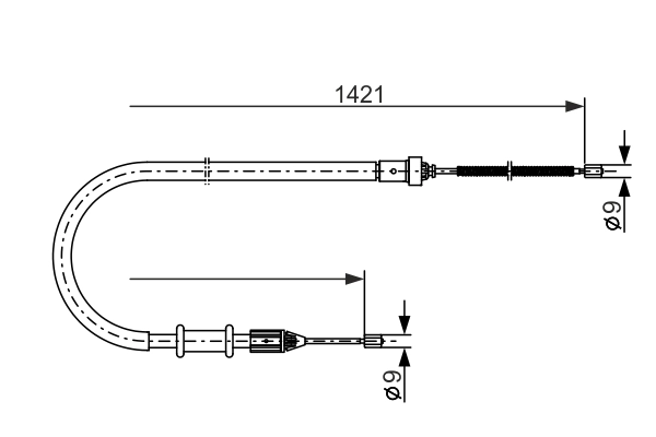 BOSCH 1 987 477 633 — Трос ручного гальма