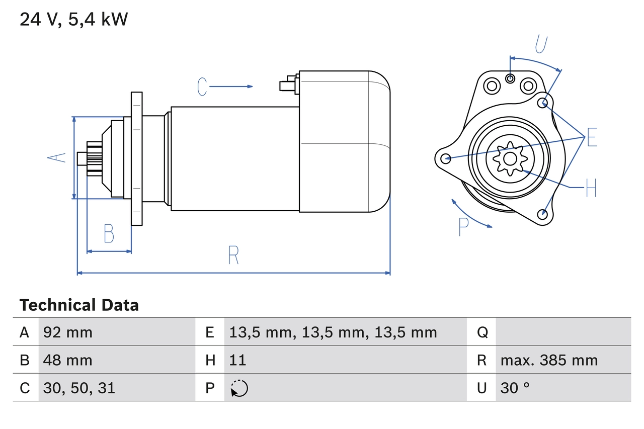 Démarreur BOSCH 0 986 018 420