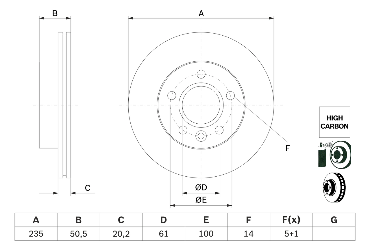 Disque de frein BOSCH 0 986 479 F40