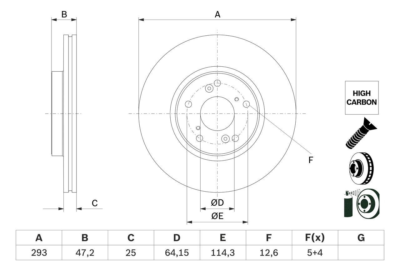 BOSCH 0986479G58 — Диск гальмівний