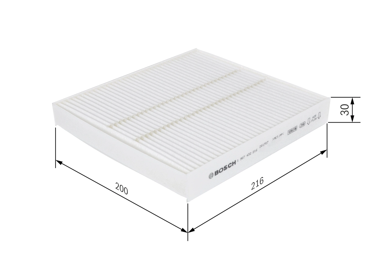 Filtre, air de l'habitacle BOSCH 1 987 432 216