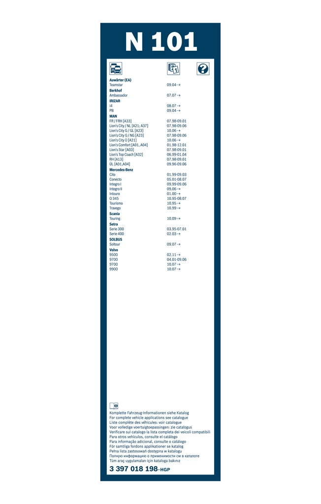 Balai d'essuie-glace BOSCH 3 397 018 198