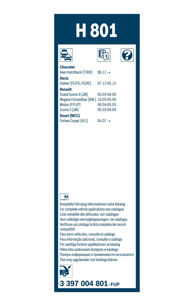 Balai d'essuie-glace BOSCH 3 397 004 801