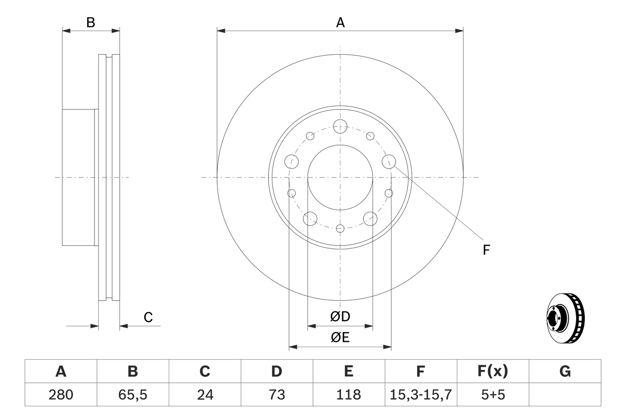 Disque de frein BOSCH 0 986 479 B96