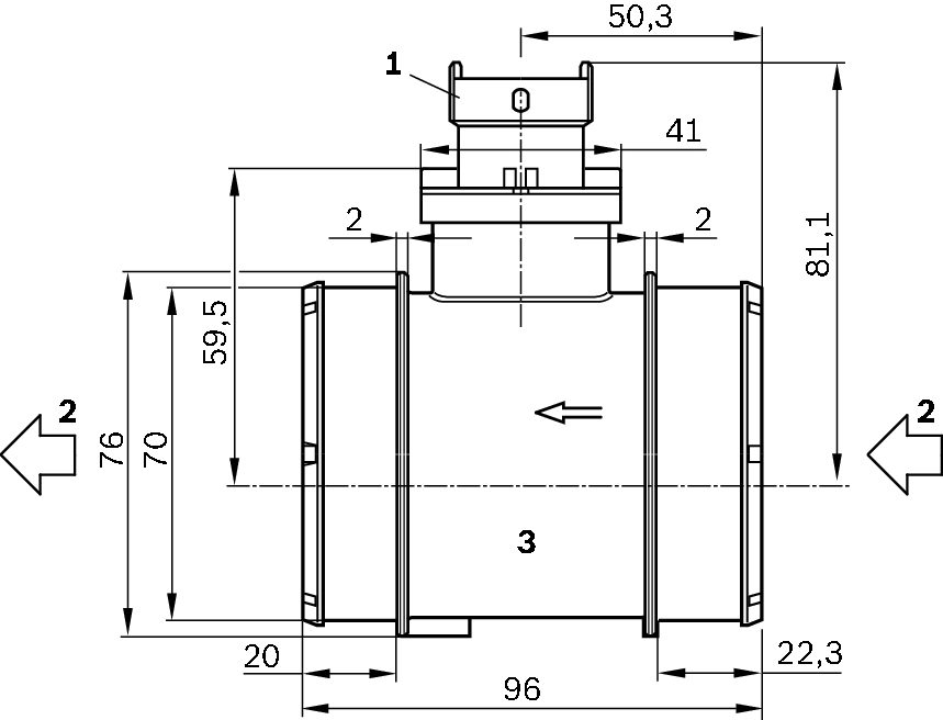 Débitmètre de masse d'air BOSCH 0 281 006 054