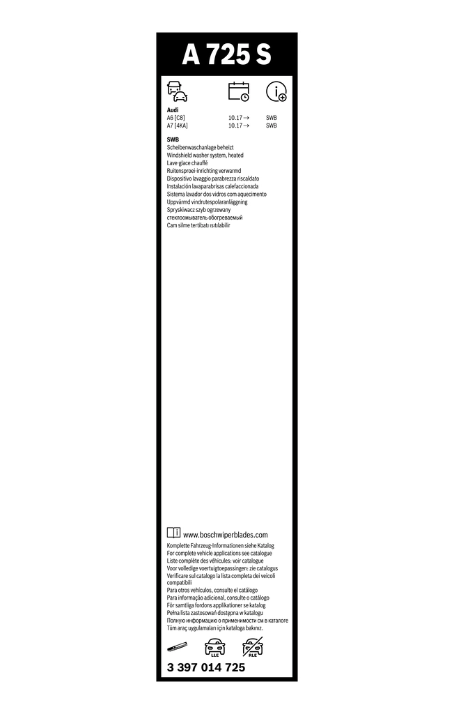 Balai d'essuie-glace BOSCH 3 397 014 725