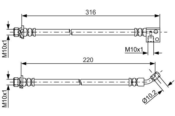 Flexible de frein BOSCH 1 987 481 801