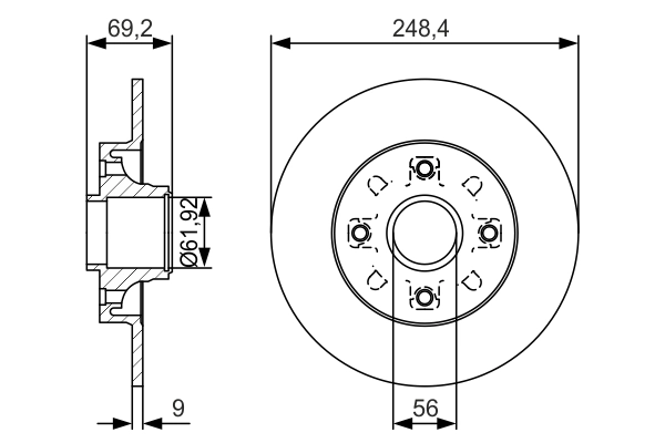 BOSCH 0 986 479 S43 — Гальмівний диск