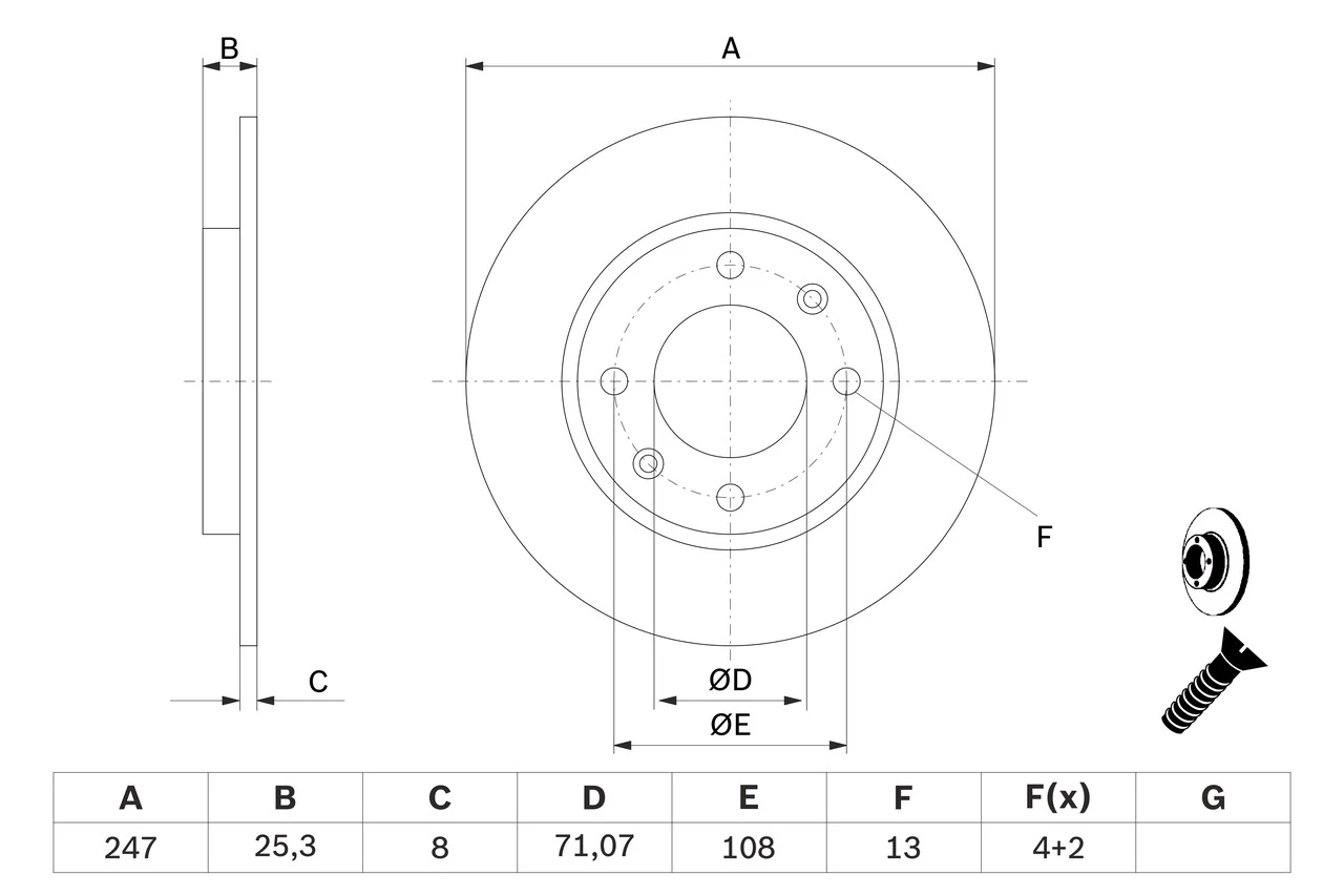 Disque de frein BOSCH 0 986 479 B35