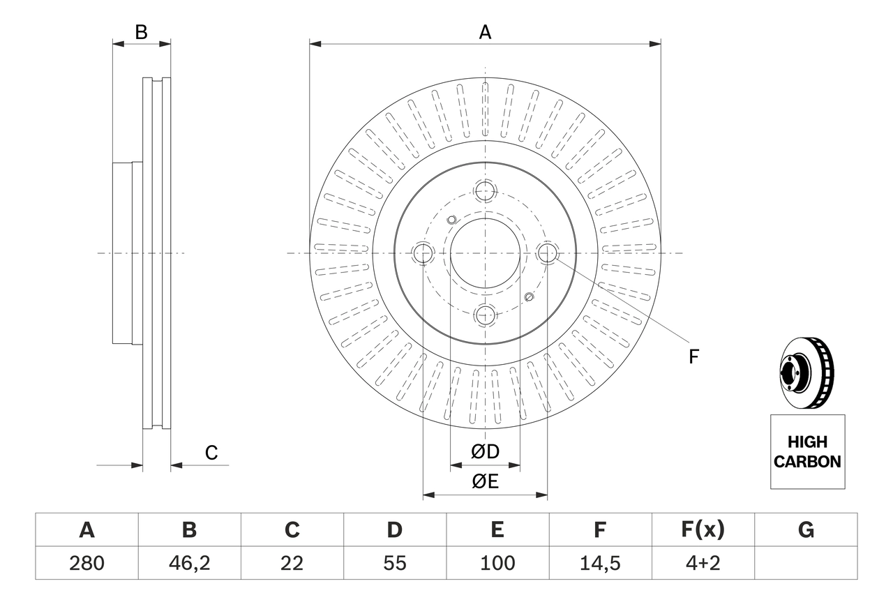 Disque de frein BOSCH 0 986 479 E37