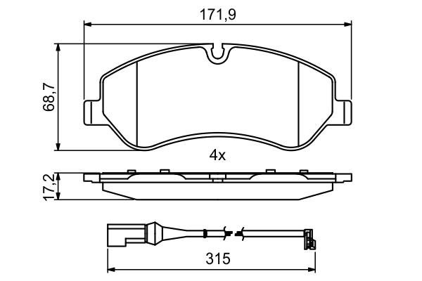 BOSCH 0986494844 — Гальмівні колодки, дискові