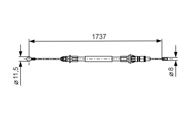 BOSCH 1 987 477 261 — Трос ручного гальма