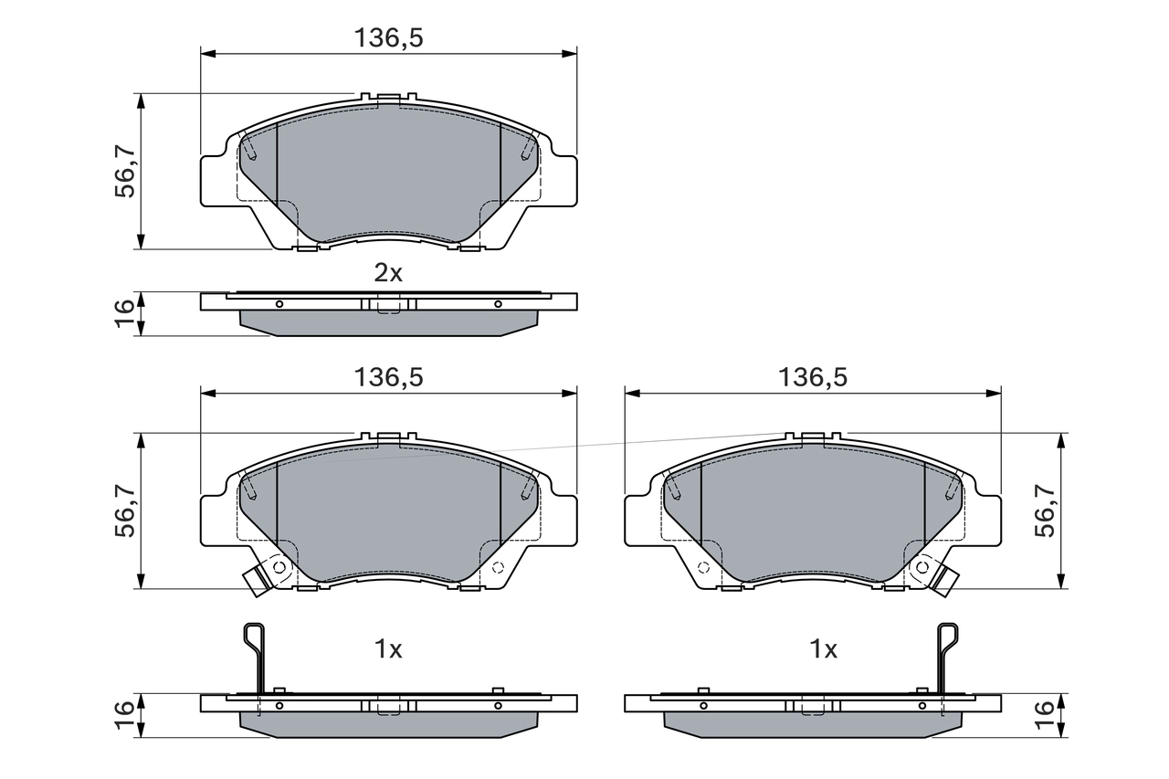 Kit de plaquettes de frein, frein à disque BOSCH 0 986 494 896