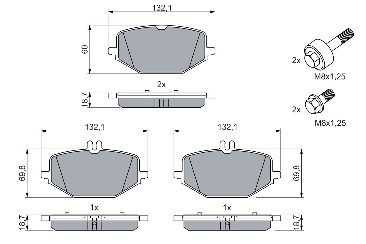 Kit de plaquettes de frein, frein à disque BOSCH 0 986 460 023