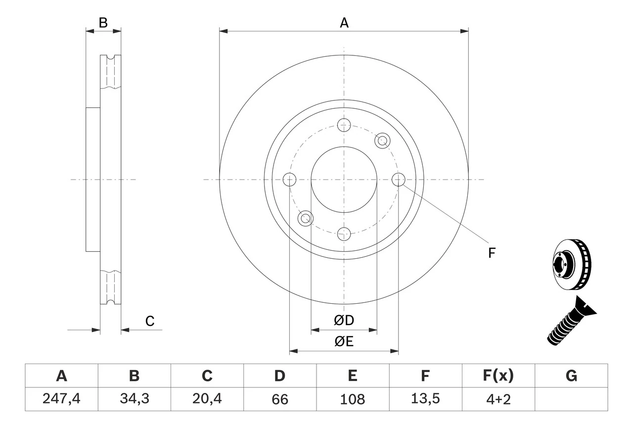 Disque de frein BOSCH 0 986 479 B32