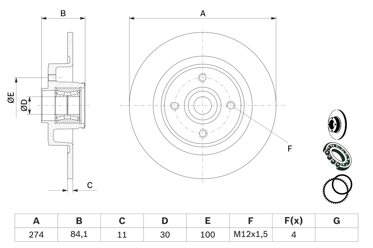 Disque de frein BOSCH 0 986 479 277