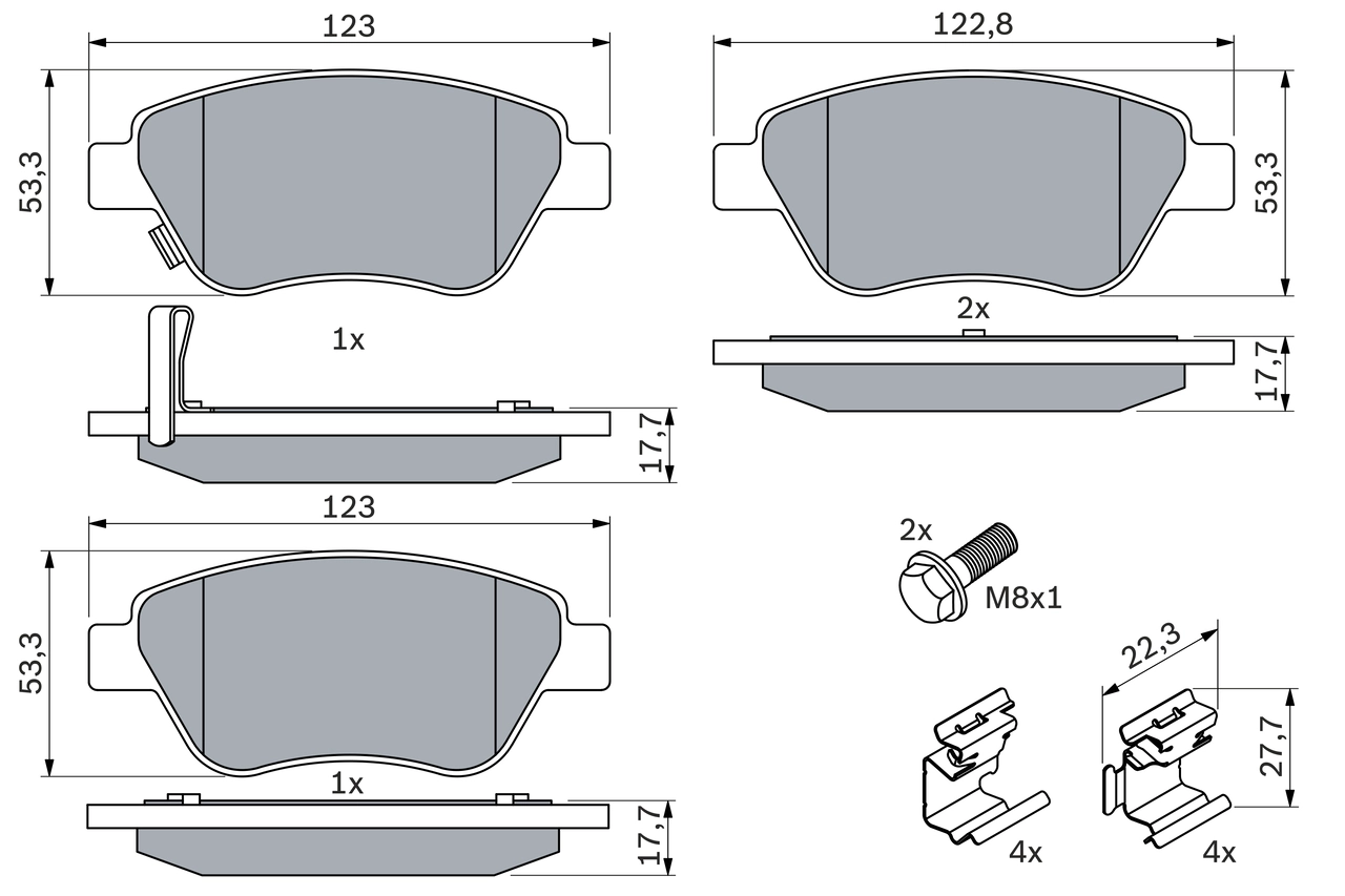 Kit de plaquettes de frein, frein a disque
