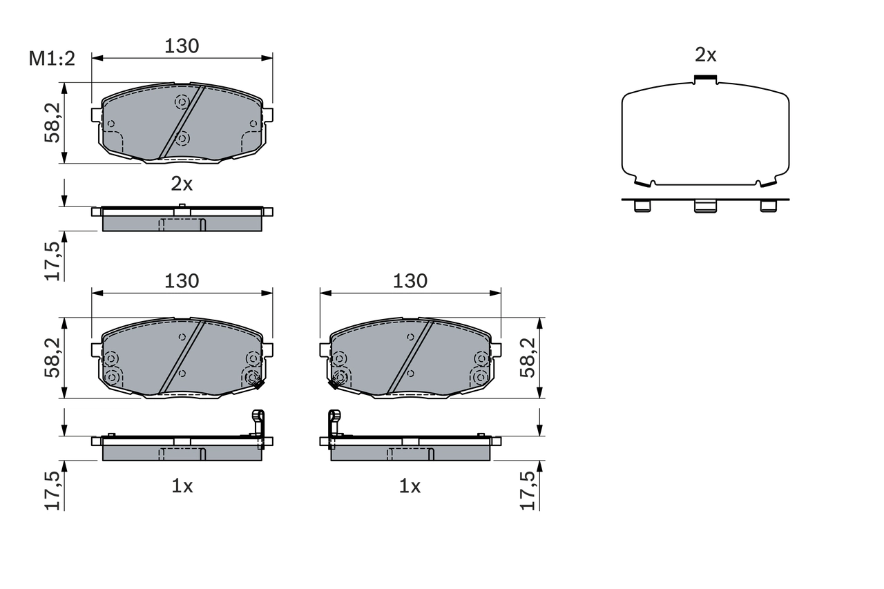 Kit de plaquettes de frein, frein à disque BOSCH 0 986 424 393