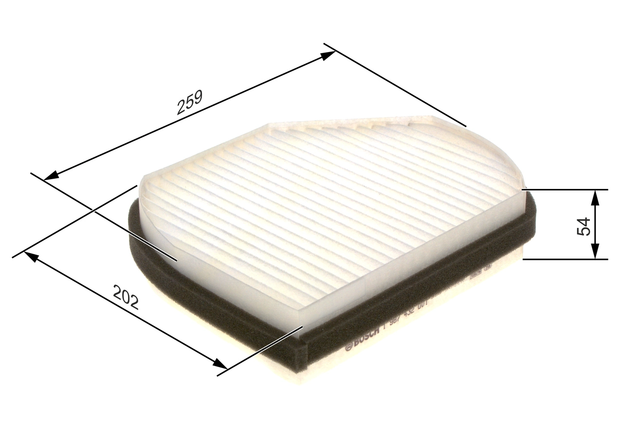 Filtre, air de l'habitacle BOSCH 1 987 432 001