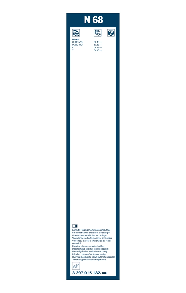 Balai d'essuie-glace BOSCH 3 397 015 182