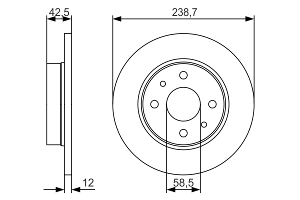 BOSCH 0 986 479 R61 — Гальмівний диск
