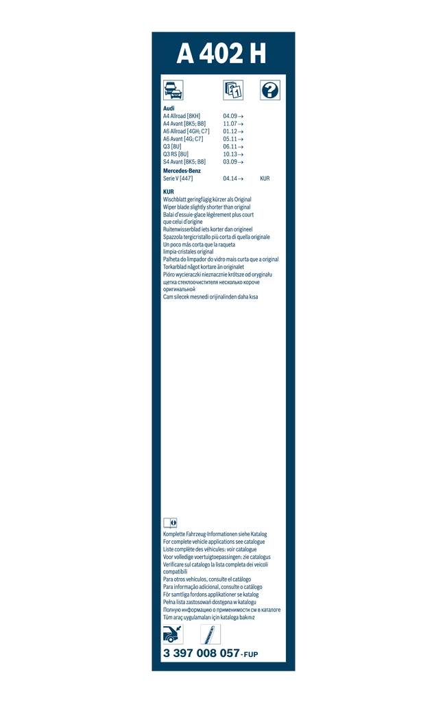 Balai d'essuie-glace BOSCH 3 397 008 057