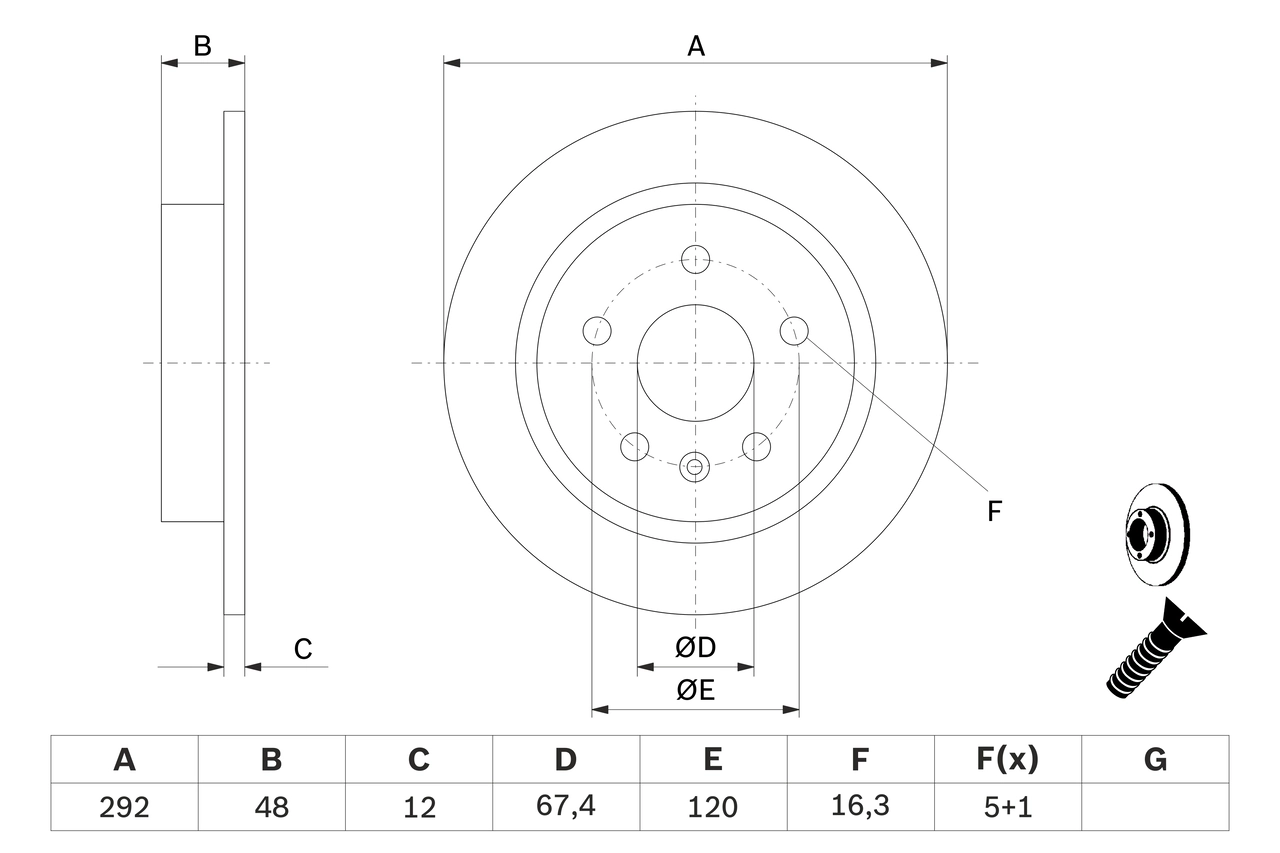 Disque de frein BOSCH 0 986 479 C73