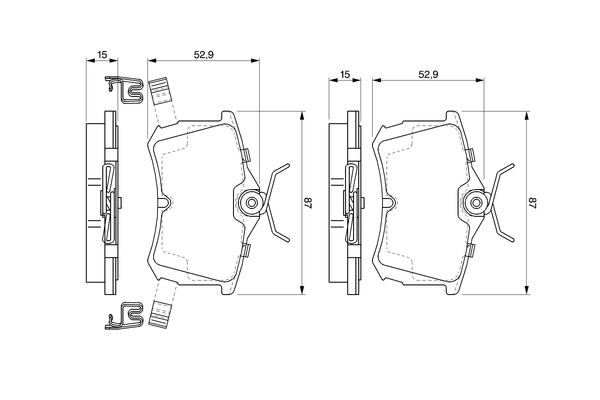 Kit de plaquettes de frein, frein à disque BOSCH 0 986 424 661