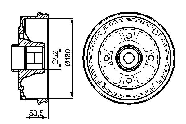 Tambour de frein BOSCH 0 986 477 112