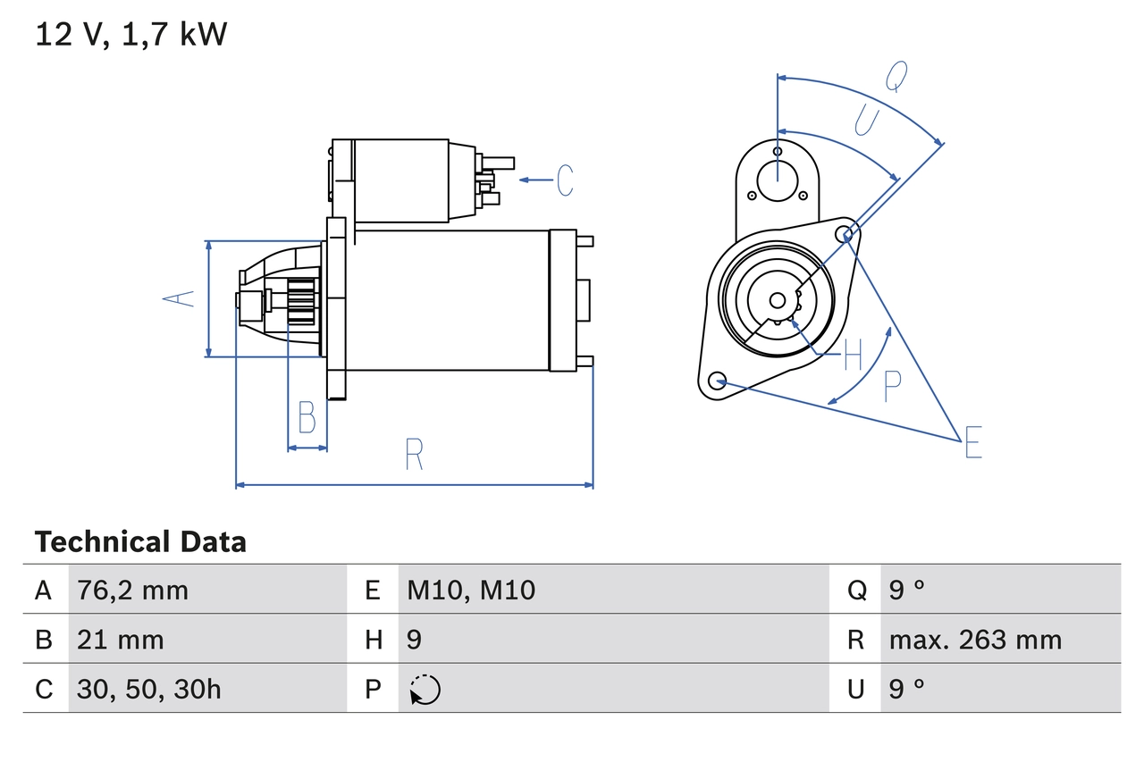 Démarreur BOSCH 0 986 016 920
