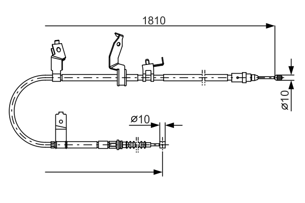 Трос ручного гальма BOSCH 1 987 482 052 для Mazda 5