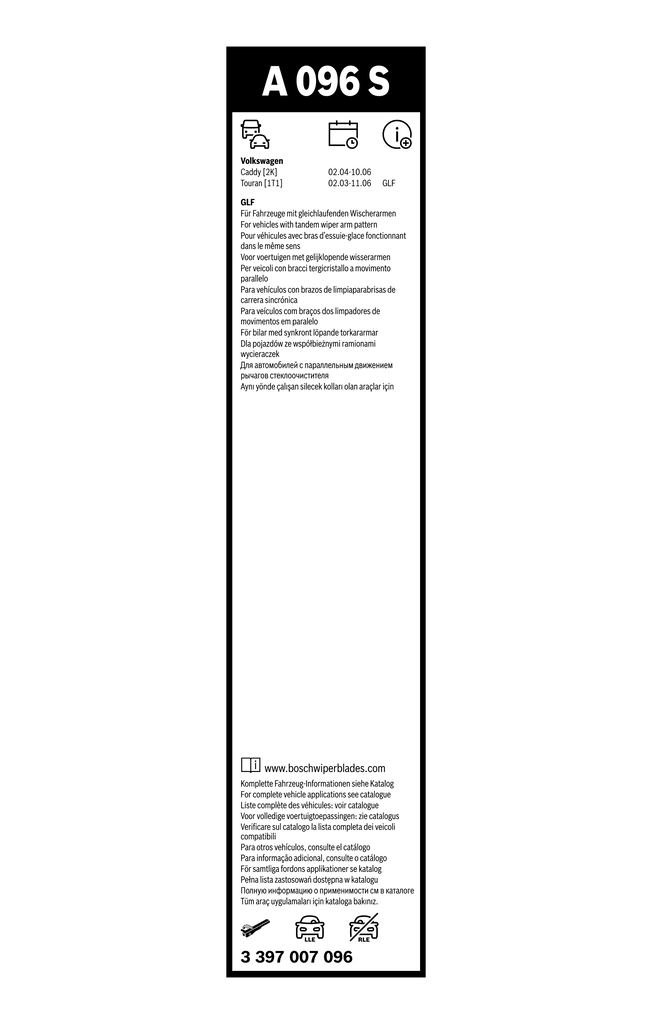 Balai d'essuie-glace BOSCH 3 397 007 096