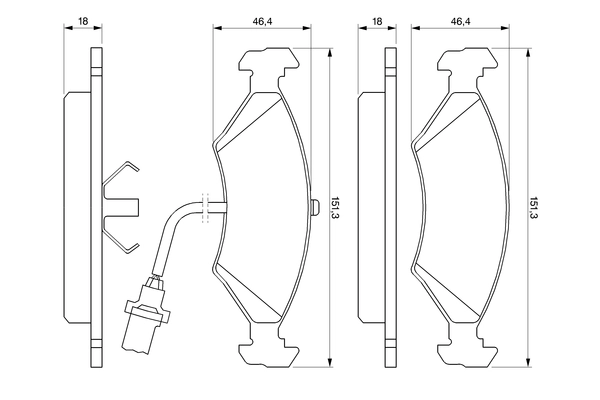 Kit de plaquettes de frein, frein à disque BOSCH 0 986 466 403
