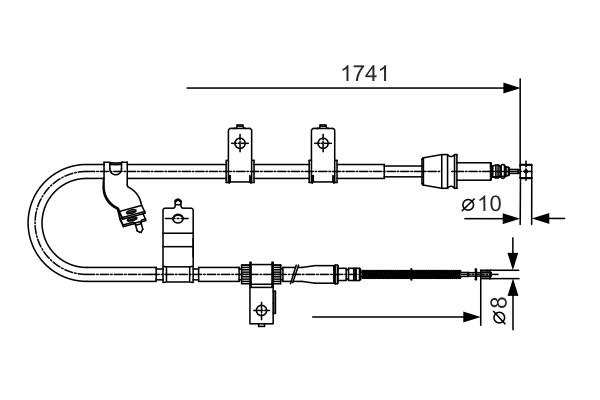 Трос ручного гальма BOSCH 1 987 482 076 для Hyundai Santa FÉ I