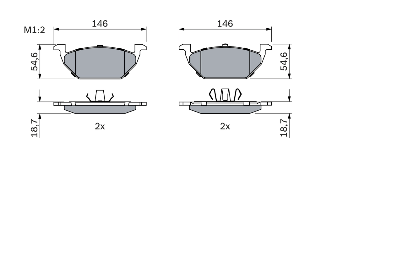Kit de plaquettes de frein, frein à disque BOSCH 0 986 424 364