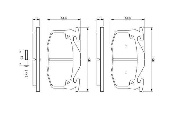 Kit de plaquettes de frein, frein à disque BOSCH 0 986 461 149