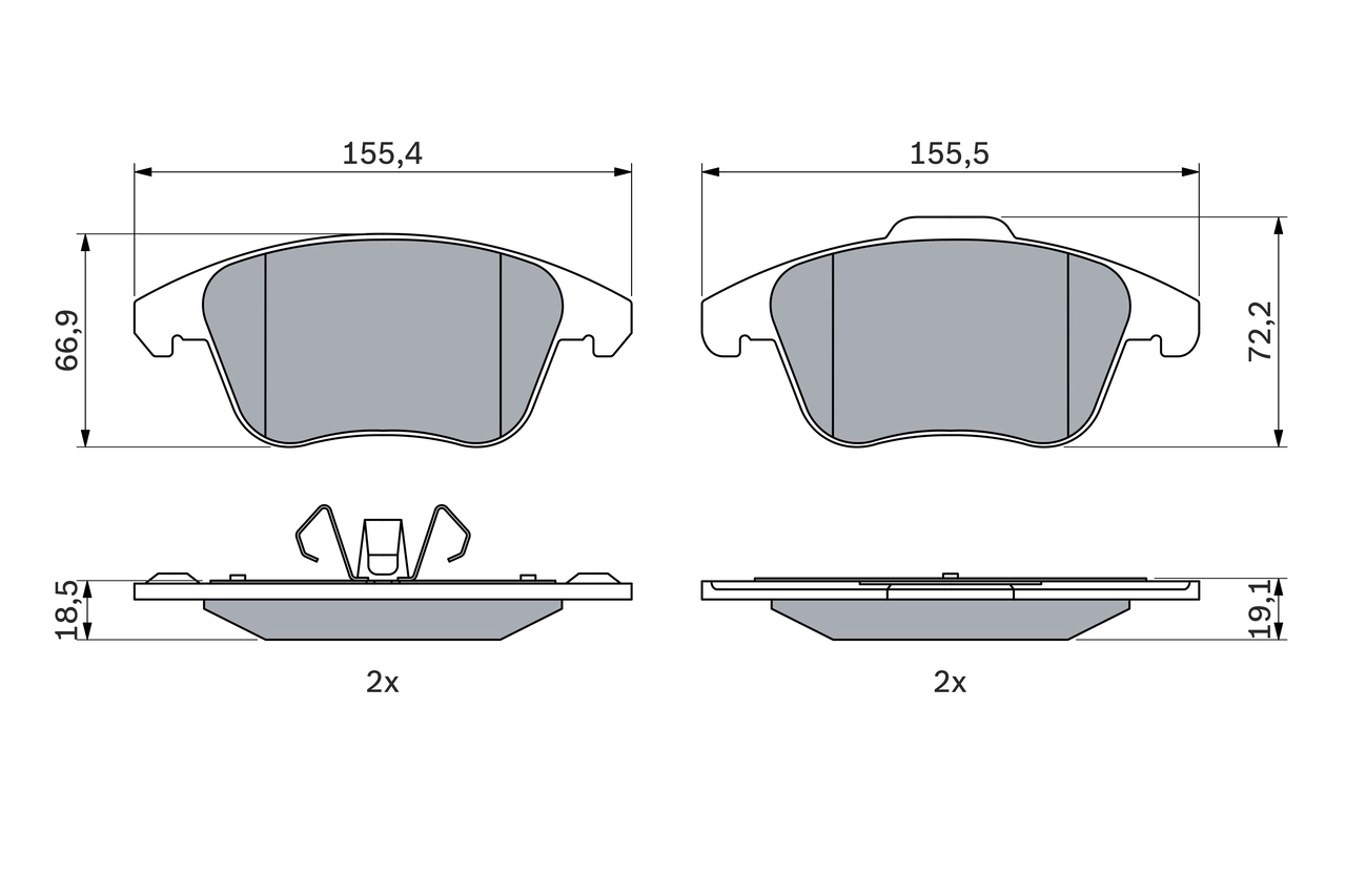 Kit de plaquettes de frein, frein à disque BOSCH 0 986 424 986
