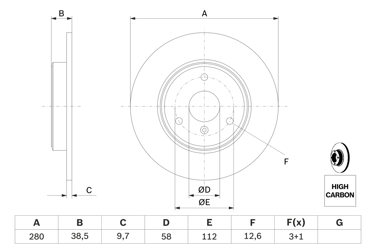 Disque de frein BOSCH 0 986 479 305