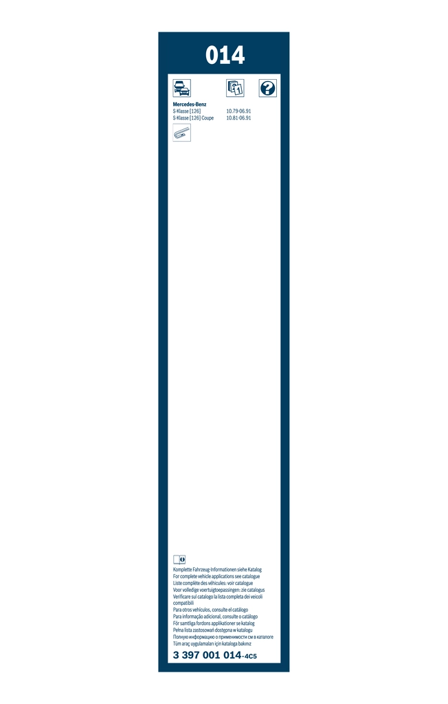 Balai d'essuie-glace BOSCH 3 397 001 014