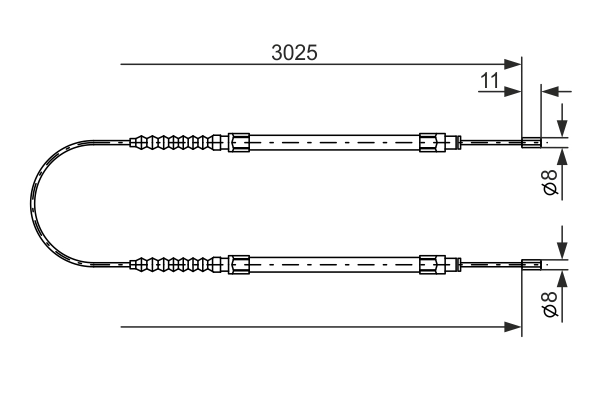 BOSCH 1 987 477 113 — Трос ручного гальма