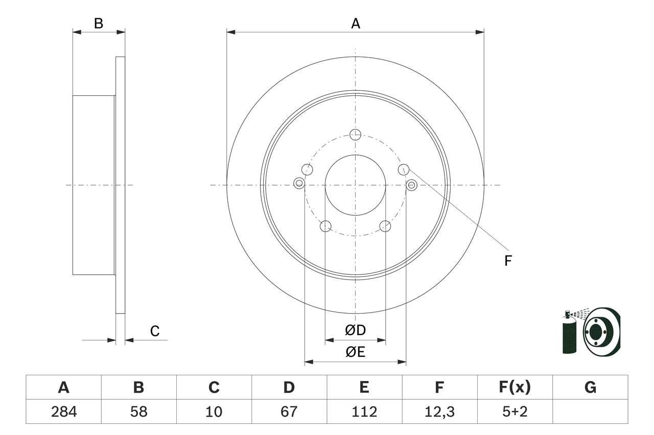 BOSCH 0986479H16 — Диск гальмівний