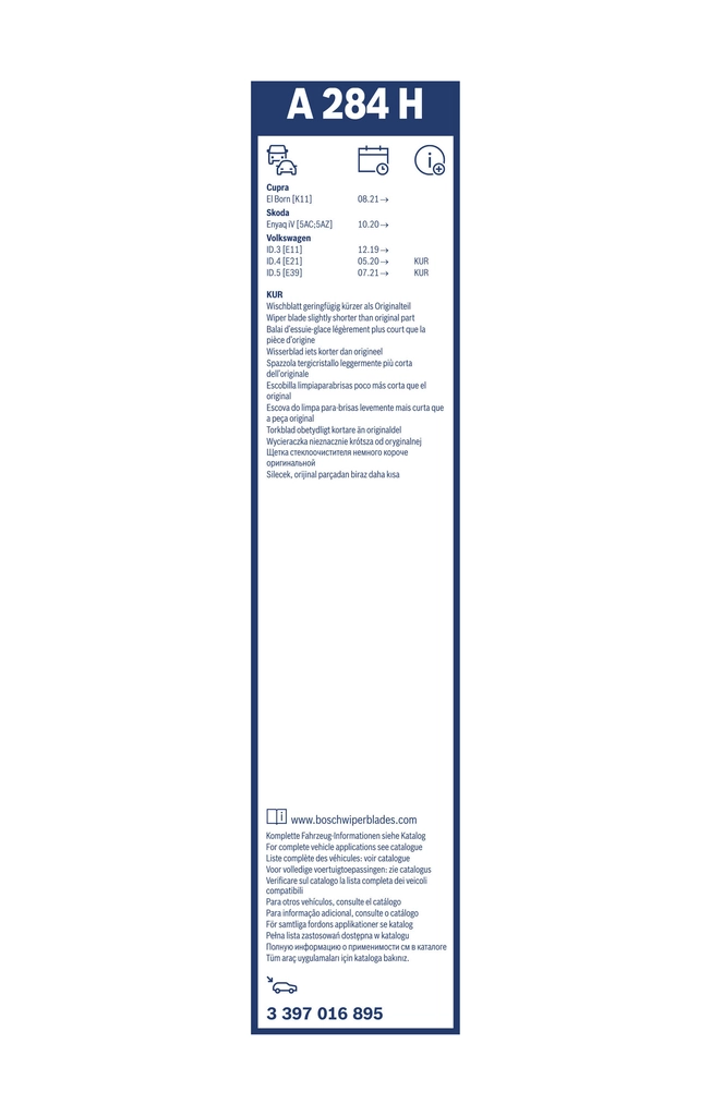 Balai d'essuie-glace BOSCH 3 397 016 895